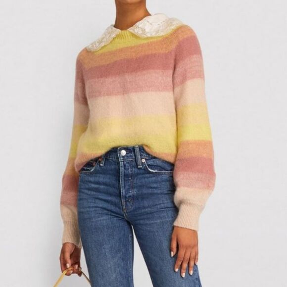 Maje Sweaters - Maje Mohair Millao Striped Sweater